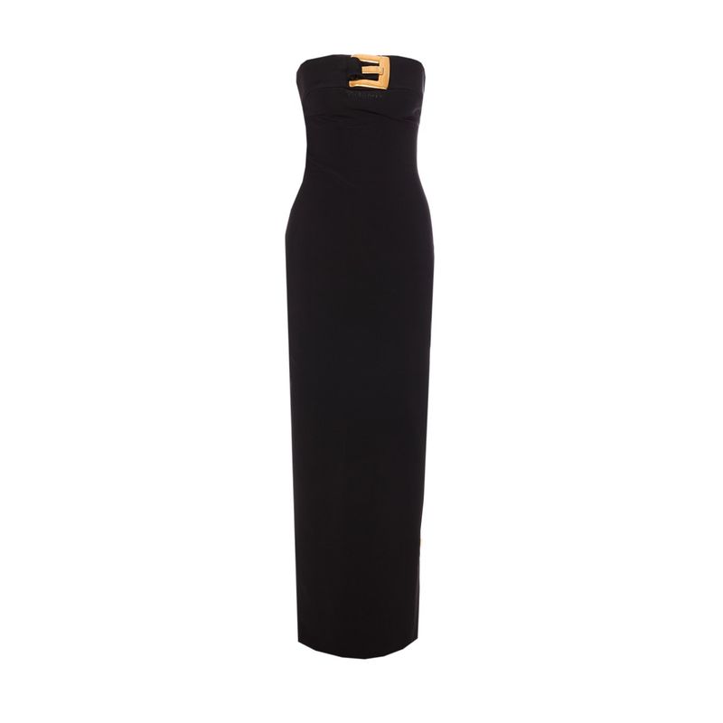 Balmain Women Belted Bustier Long Dress